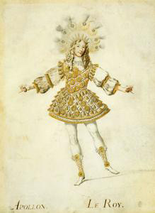 Эскиз костюма лютниста, выполнен для Людовика XIV